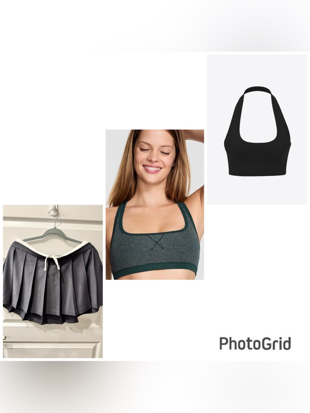 Victoria's Secret Black Sports Bra with White Drawcord